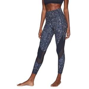 Athleta Sandstone Salutation 7/8 Tight Athletic Leggings in Navy Size Large